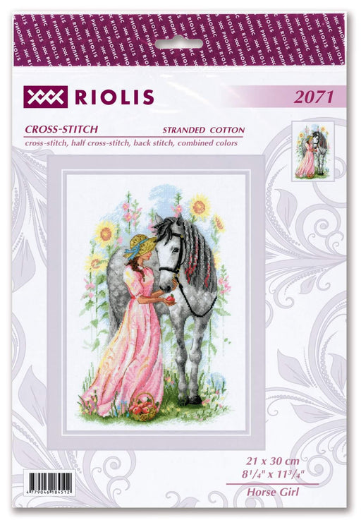 Cross Stitch Kit Riolis - Horse Girl, R2071 Cross Stitch Kits - HobbyJobby