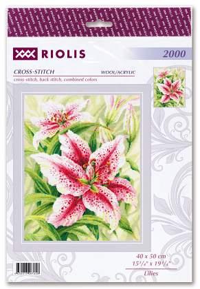 Cross Stitch Kit Riolis - Lilies, R2000 Cross Stitch Kits - HobbyJobby