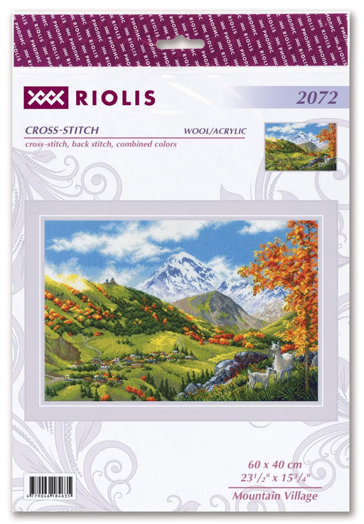 Cross Stitch Kit Riolis - Mountain Village, R2072 Cross Stitch Kits - HobbyJobby