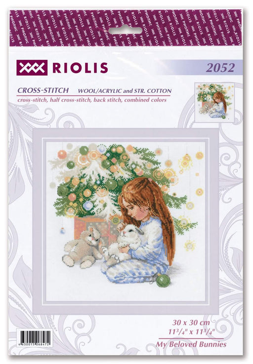 Cross Stitch Kit Riolis - My Beloved Bunnies, R2052 Cross Stitch Kits - HobbyJobby