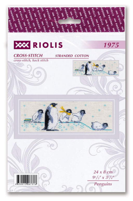 Cross Stitch Kit Riolis - Penguins, R1975 Cross Stitch Kits - HobbyJobby