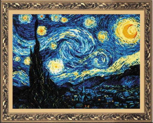 Cross Stitch Kit Riolis - Starry Night after V. van Gogh's Painting, R1088 Cross Stitch Kits - HobbyJobby