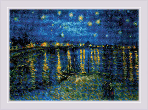 Cross Stitch Kit Riolis - Starry Night Over the Rhone after Van Gogh's Painting Cross Stitch Kits - HobbyJobby