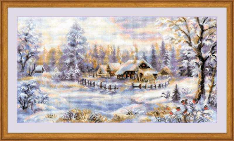 Cross Stitch Kit Riolis - Winter Evening, R1427 Cross Stitch Kits - HobbyJobby