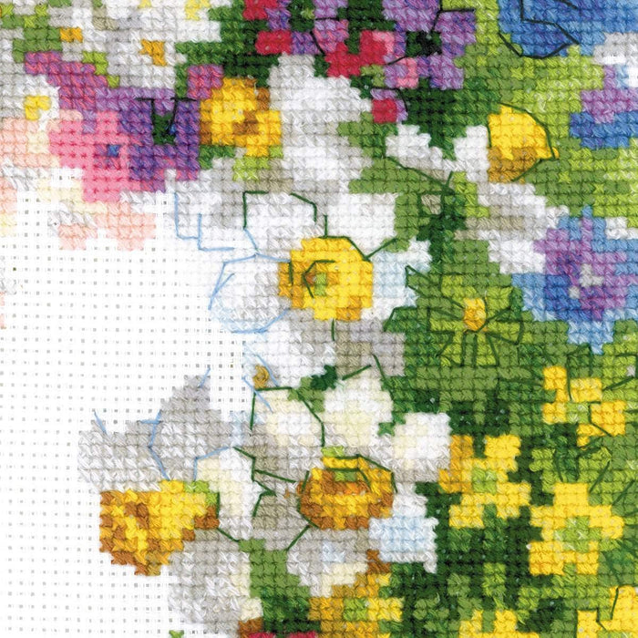 Cross Stitch Kit Riolis - Wreath with Bird Cherry, R1536 Cross Stitch Kits - HobbyJobby