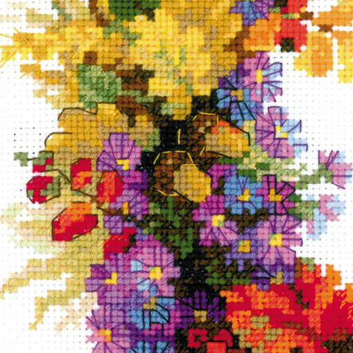 Cross Stitch Kit Riolis - Wreath with Wheat, R1537 Cross Stitch Kits - HobbyJobby