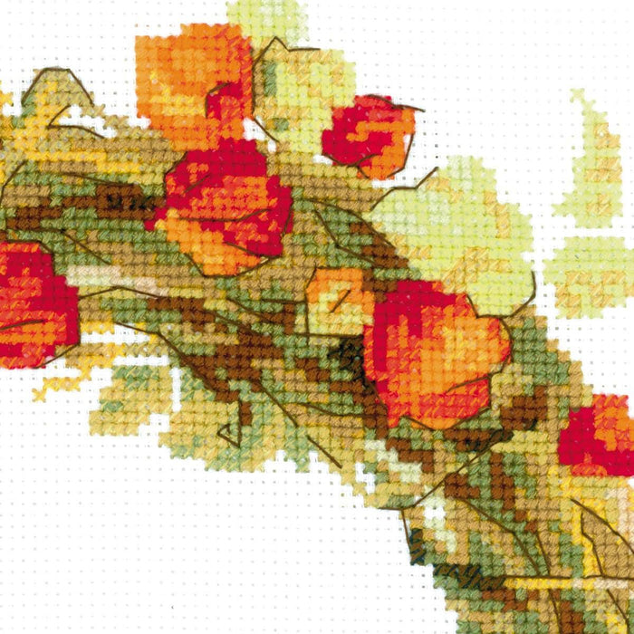 Cross Stitch Kit Riolis - Wreath with Wheat, R1537 Cross Stitch Kits - HobbyJobby