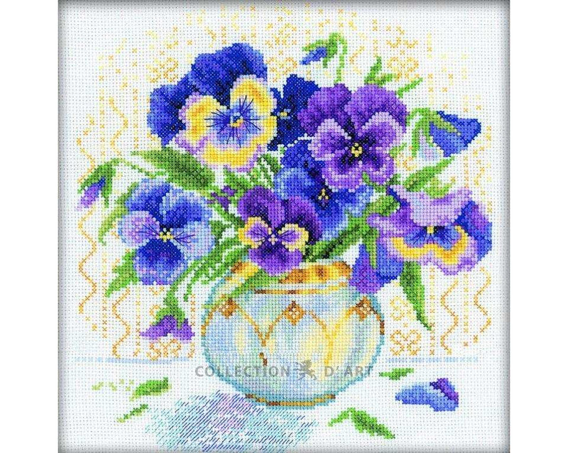 Cross Stitch Kit RTO - "Pansies" Cross Stitch Kits - HobbyJobby