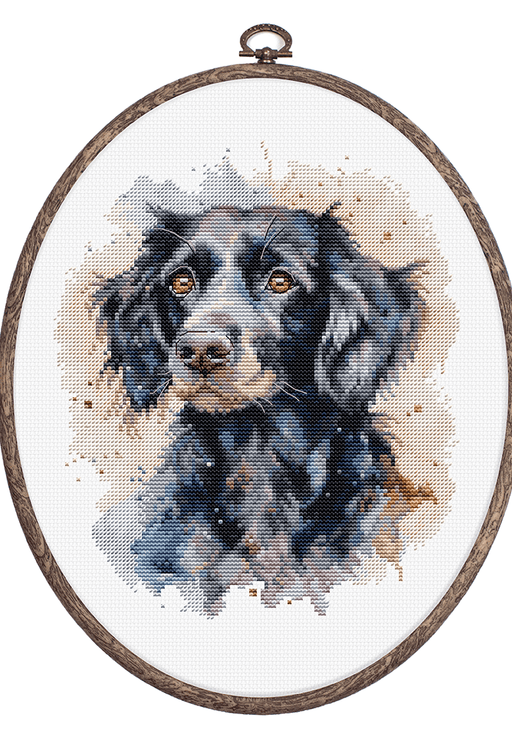 Cross Stitch Kit with Hoop Included Luca-S - BC213 The Border Collie Cross Stitch Kits - HobbyJobby