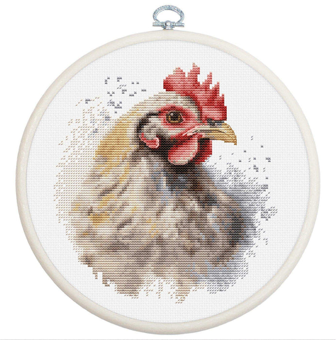 Cross Stitch Kit with Hoop Included Luca-S - The Chicken, BC216