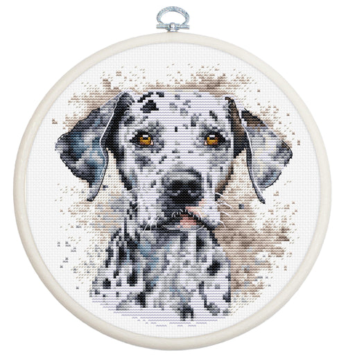 Cross Stitch Kit with Hoop Included Luca-S - The Dalmatian, BC208 Cross Stitch Kits - HobbyJobby