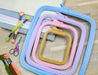 Cross Stitch Square Hoop, Pink - Nurge Embroidery Hoop Hoops - HobbyJobby
