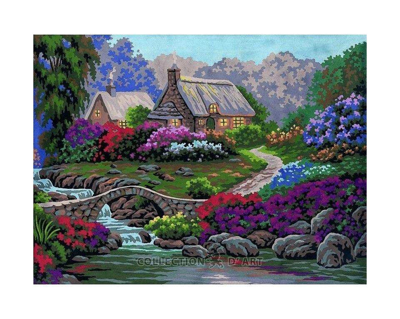 Diamond Embroidery Painting RTO - Lodge in flowers DIAMOND PAINTING KIT - HobbyJobby