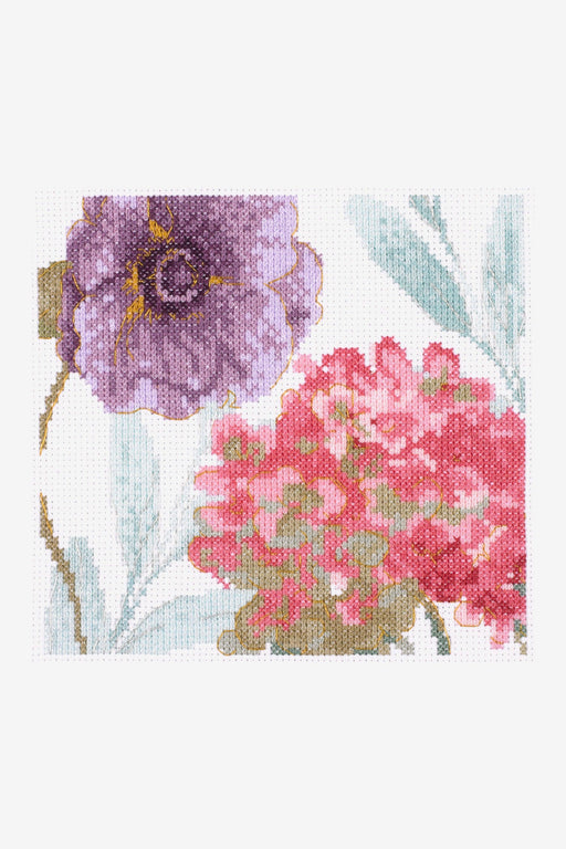 DMC Cross Stitch Kit - Watercolour Hydrangea and Peony, BL1168/76 Cross Stitch Kits - HobbyJobby