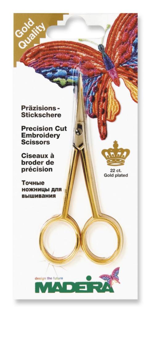 Gold Plated Curved Scissors - Madeira Scissors - HobbyJobby