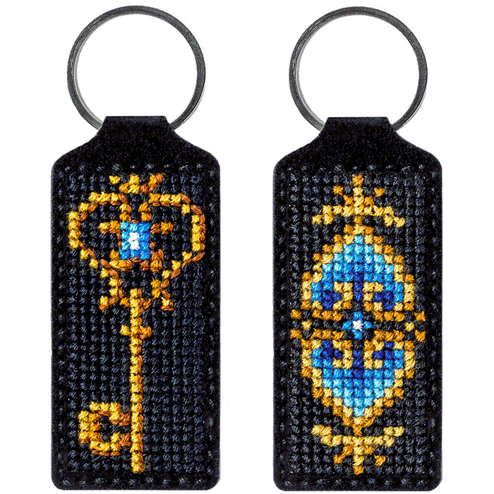 Key Chain Needlecraft Kit - Cross Stitch Kit on Leather Wonderland Crafts Key-Chain Kit - HobbyJobby