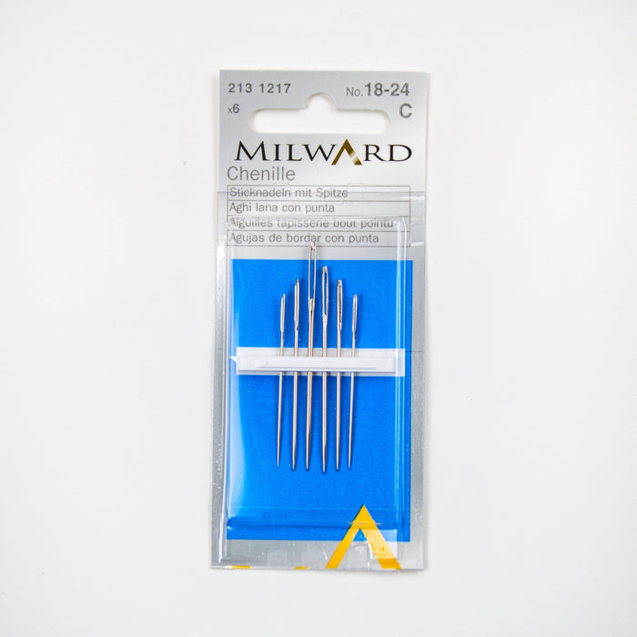 Milward Chenille Hand Needles No.18-24 - 6 Pack Needles - HobbyJobby