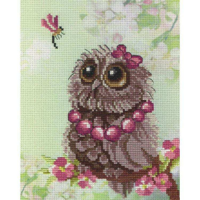 MP Studia Kits on Designer Canvas - Owl - Spring MP Studia Cross Stitch Kits - HobbyJobby