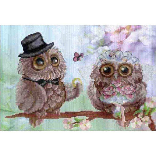 MP Studia Kits on Designer Canvas - Owl Wedding MP Studia Cross Stitch Kits - HobbyJobby