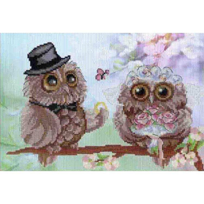 MP Studia Kits on Designer Canvas - Owl Wedding MP Studia Cross Stitch Kits - HobbyJobby
