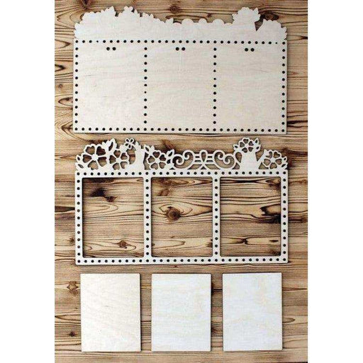 MP Studia Openwork Triple Frame "Watering Can And Flowers" MP Studia Wooden Kits - HobbyJobby