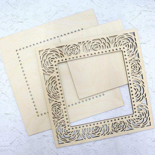 MP Studia Square Lace Frame Roses Large MP Studia Wooden Kits - HobbyJobby