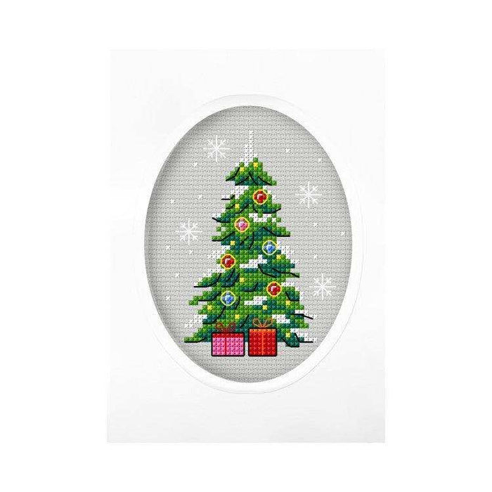 Orchidea Cross Stitch Handmade Card - Christmas Tree Orchidea Cross Stitch Kits - HobbyJobby