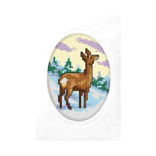 Orchidea Cross Stitch Handmade Card "Deer" Orchidea Cross Stitch Kits - HobbyJobby