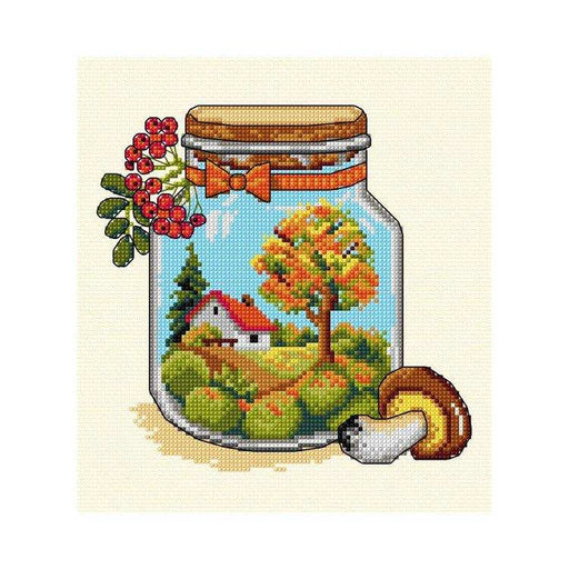 Orchidea Cross-Stitch Kit Autumn Jar Orchidea Cross Stitch Kits - HobbyJobby
