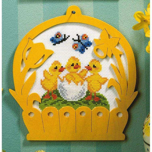 Orchidea Cross Stitch Kit Chick On Painted Eggs 17,5X17CM Orchidea Cross Stitch Kits - HobbyJobby