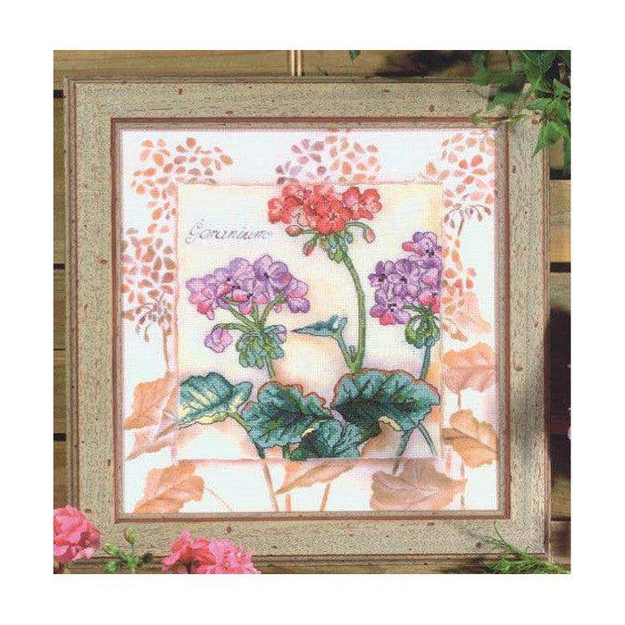 Orchidea Cross Stitch Kit Geranium 27X27 CM Orchidea Cross Stitch Kits - HobbyJobby