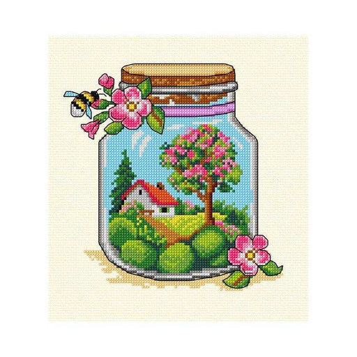 Orchidea Cross-Stitch Kit Spring Jar Orchidea Cross Stitch Kits - HobbyJobby