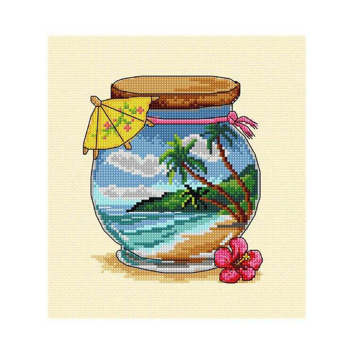 Orchidea Cross Stitch Kit "Vacation Memoriestropical Sea" Orchidea Cross Stitch Kits - HobbyJobby