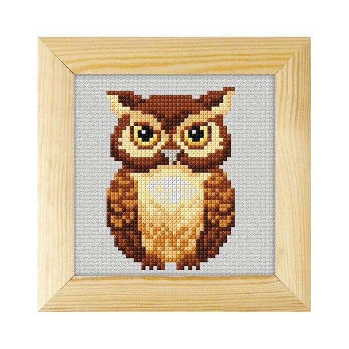Orchidea Cross-Stitch Kit With Frame Owl Orchidea Cross Stitch Kits - HobbyJobby
