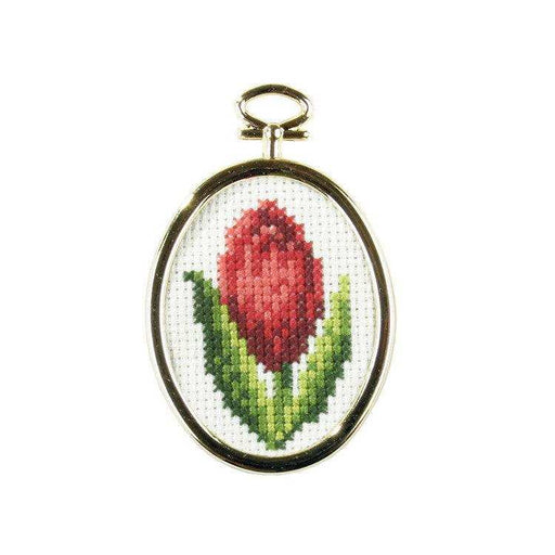 Orchidea Cross-Stitch Kit With Plastic Frame Tulip 5,5X7 CM Orchidea Cross Stitch Kits - HobbyJobby