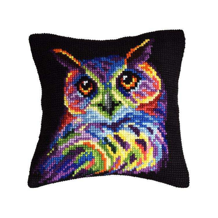 Orchidea Cushion Kit For Embroidery Colorful Owl 40X40 CM Orchidea Cushion Kits - HobbyJobby