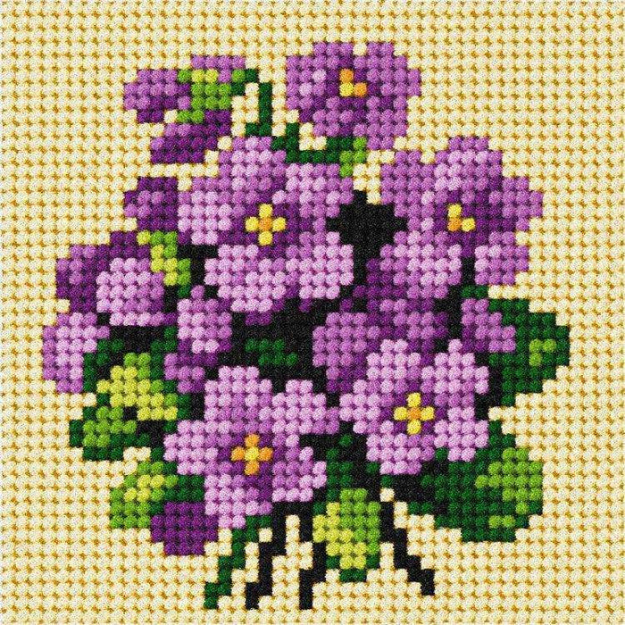Orchidea Half Stitch Complete Needlepoint Violets Orchidea Cross Stitch Kits - HobbyJobby