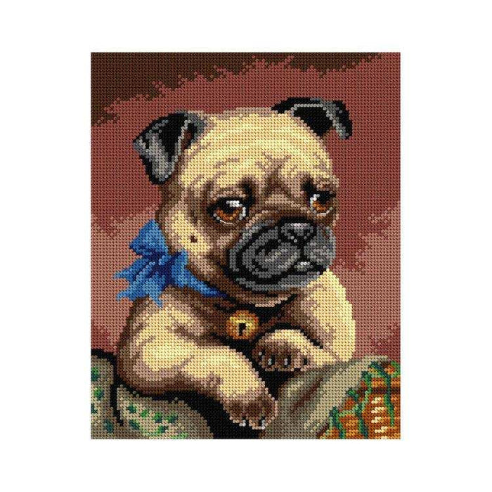 Orchidea Tapestry Canvas Pug (After Carl Reichert) 24X30 CM Orchidea Printed Canvas - HobbyJobby