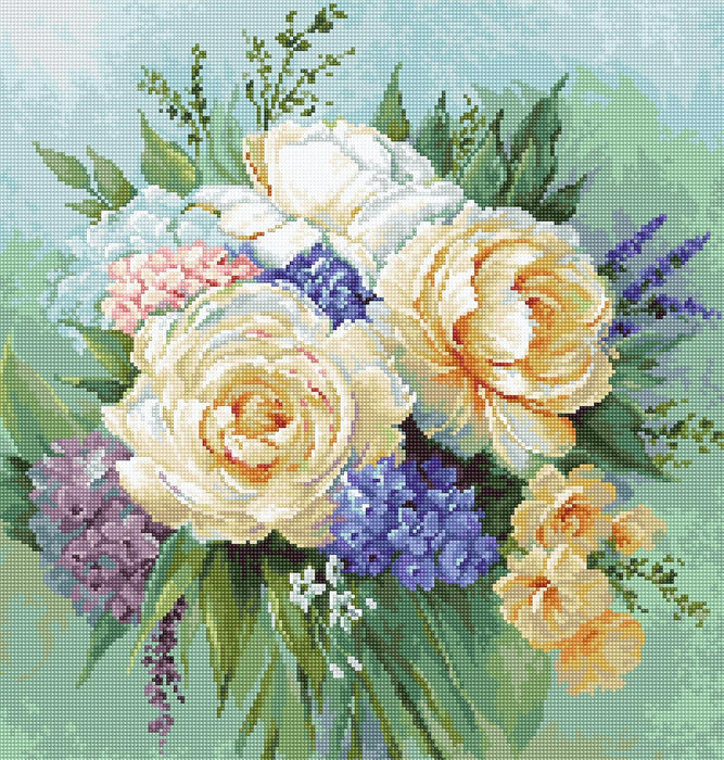 Petit Point Kit Luca-S - Floral Bouquet, G600 - HobbyJobby
