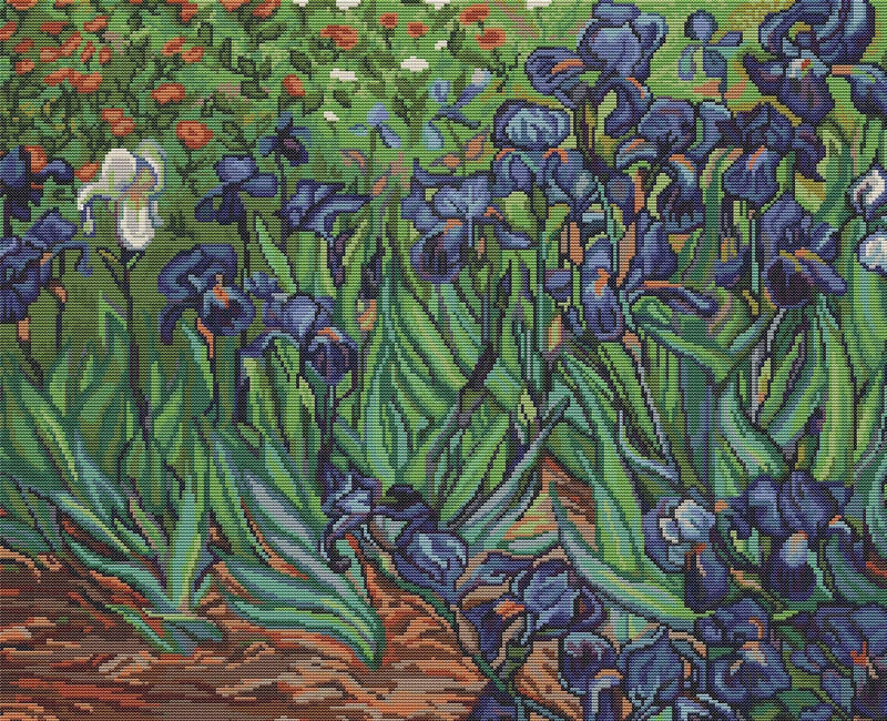 Petit Point Kit Luca-S - Lilies, Van Gogh's Reproduction Petit Point Kits - HobbyJobby