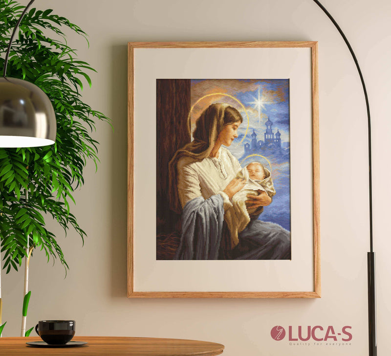 Petit Point Kit Luca-S - Saint Mary and The Child, GOLD Collection, G617 Petit Point Kits - HobbyJobby
