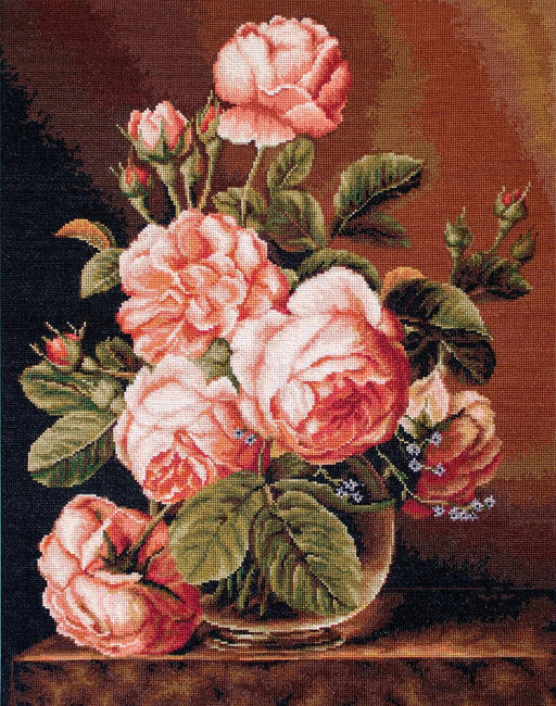 Petit Point Kit Luca-S - Vase of Roses, G488 Petit Point Kits - HobbyJobby