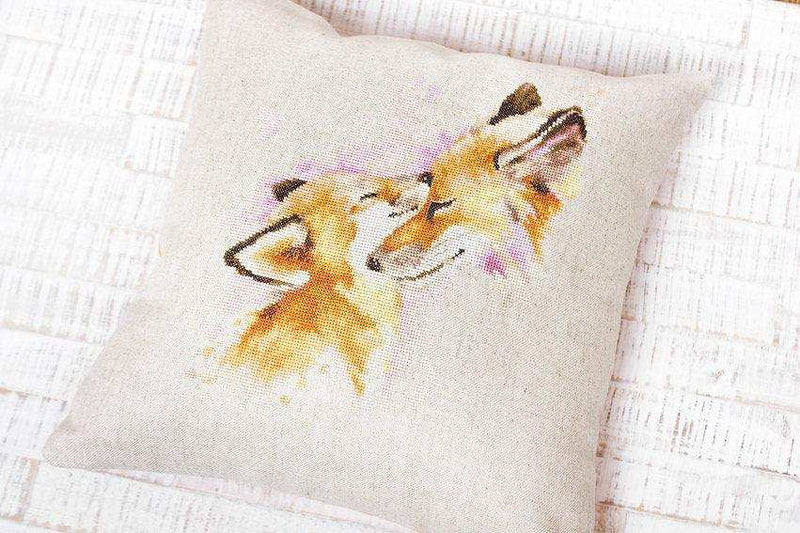 Pillow Kit - Cross Stitch - Foxes, PB163 - Luca-S