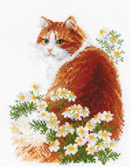 Riolis Cross Stitch Kit - Ginger Meow Cross Stitch Kits - HobbyJobby