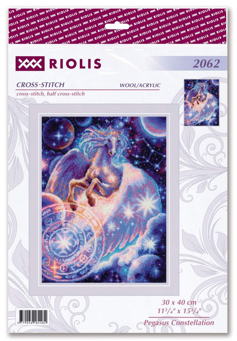 Riolis Cross Stitch Kit - Pegasus Constellation Cross Stitch Kits - HobbyJobby