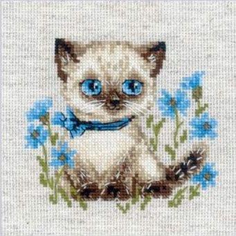 Riolis Cross Stitch Kit - Siamese Kitten Cross Stitch Kits - HobbyJobby