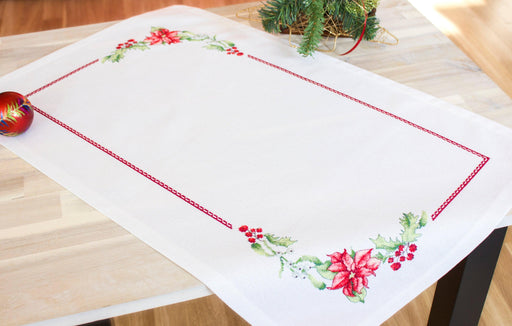 Table Topper - Cross Stitch Kit Table Cloth, FM001 Tablecloth Kits - HobbyJobby