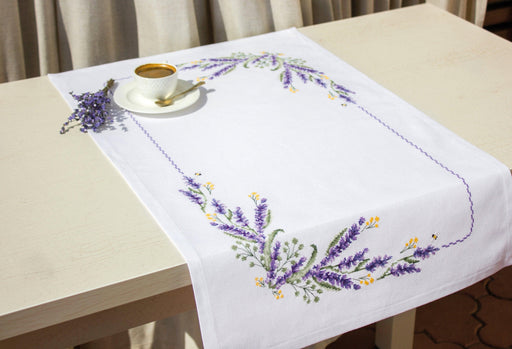 Table Topper - Cross Stitch Kit Table Cloth, FM012 Tablecloth Kits - HobbyJobby