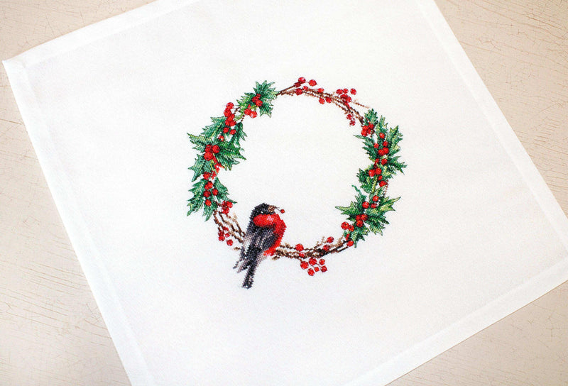 Table Topper - Cross Stitch Kit Table Cloth, FM015 Tablecloth Kits - HobbyJobby