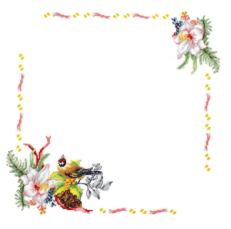 Table Topper - Cross Stitch Kit Table Cloth, FM026 Tablecloth Kits - HobbyJobby